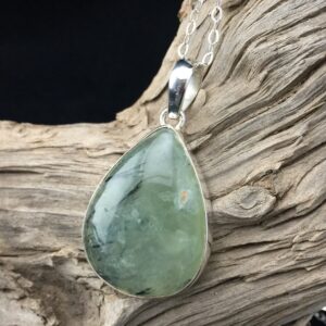 Transformational: Polished Prehnite And Sterling Silver Pendant (1-5)