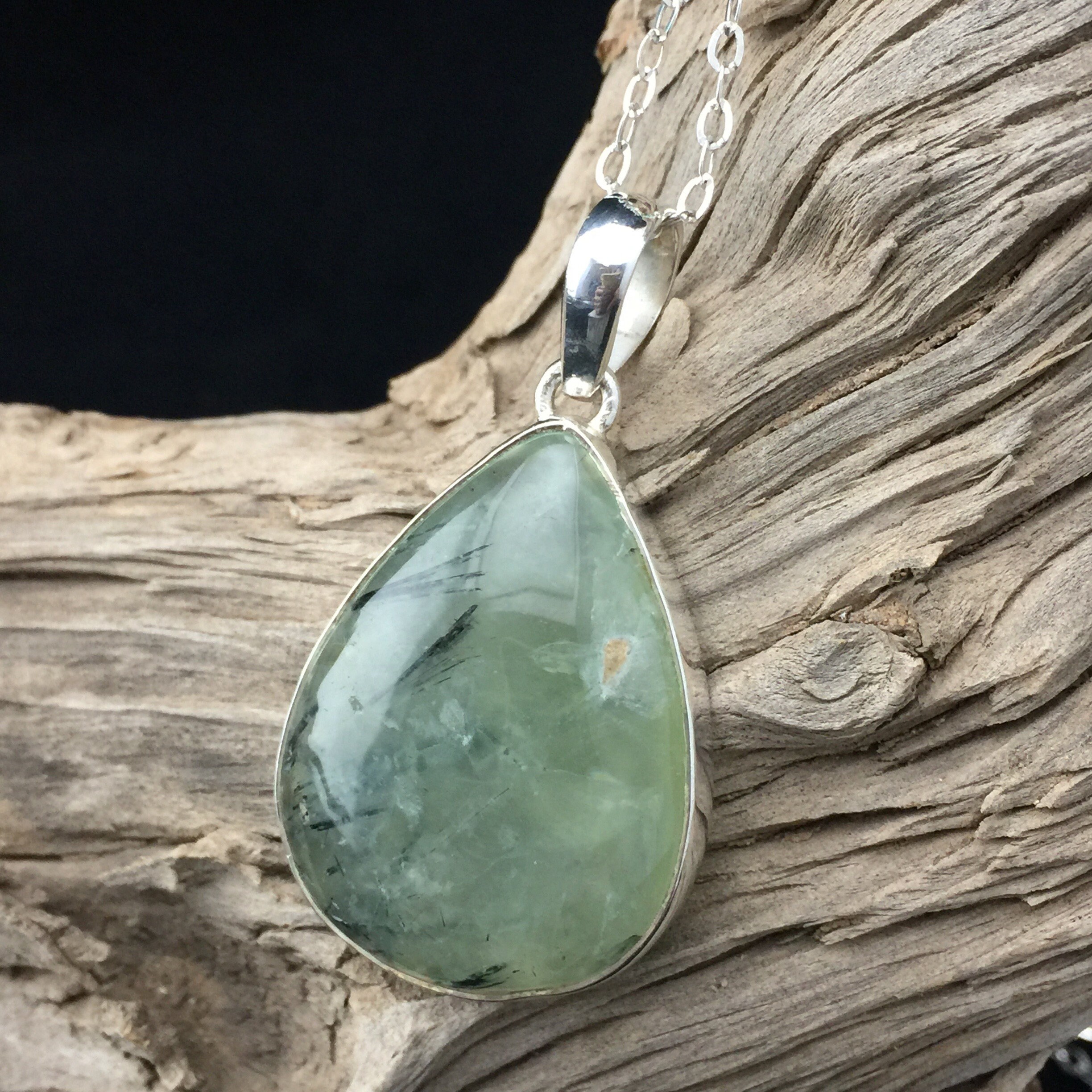 Transformational: Polished Prehnite And Sterling Silver Pendant (1-5)