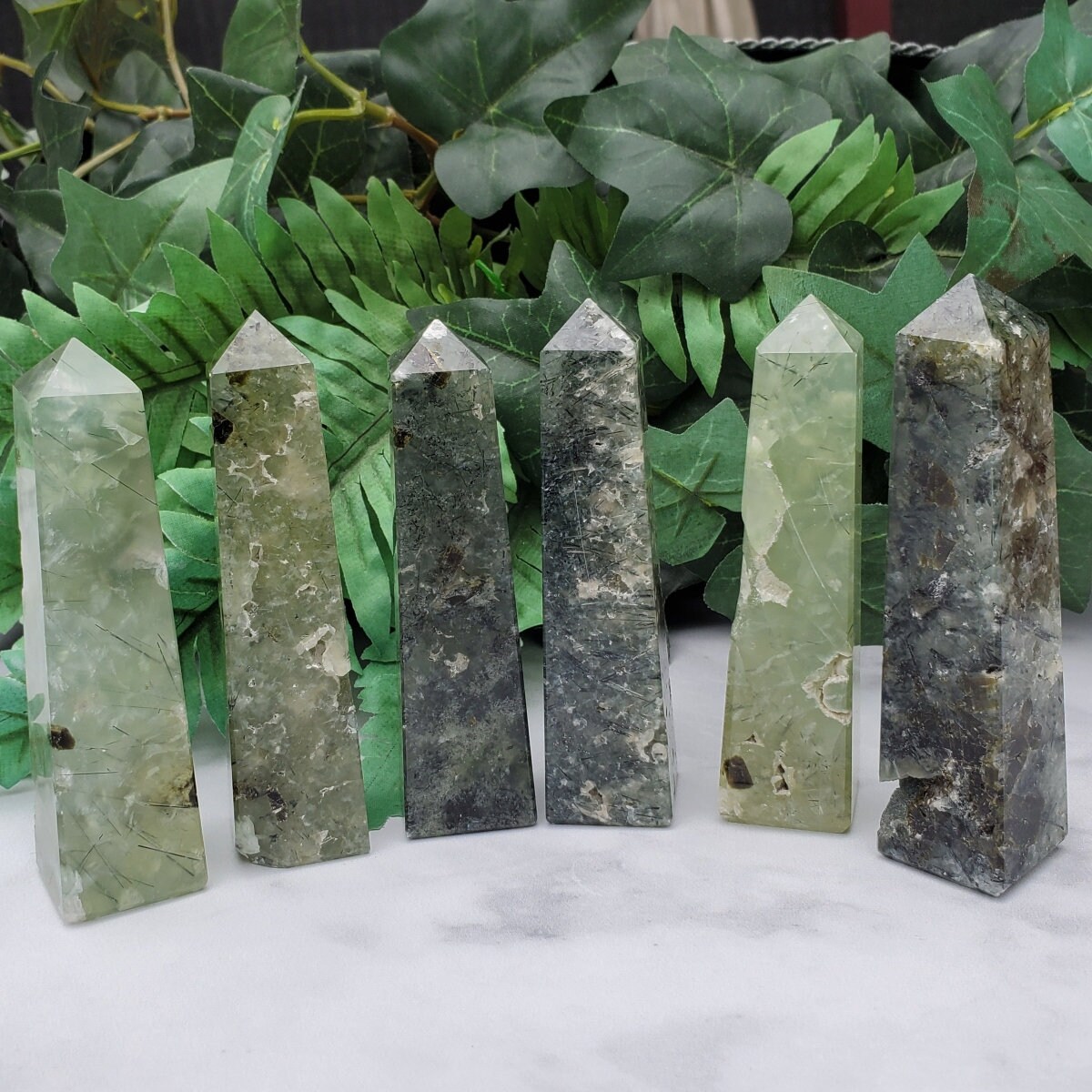 Prehnite And Epidote Crystal Tower Obelisks, Metaphysical Protection Crystal, Prehnite And Epidote Healing Stone, Psychic Intuitive Crystal Prehnite And Epidote Crystal Tower Obelisks, Metaphysical Protection Crystal, Prehnite And Epidote Healing Stone, Psychic Intuitive Crystal
