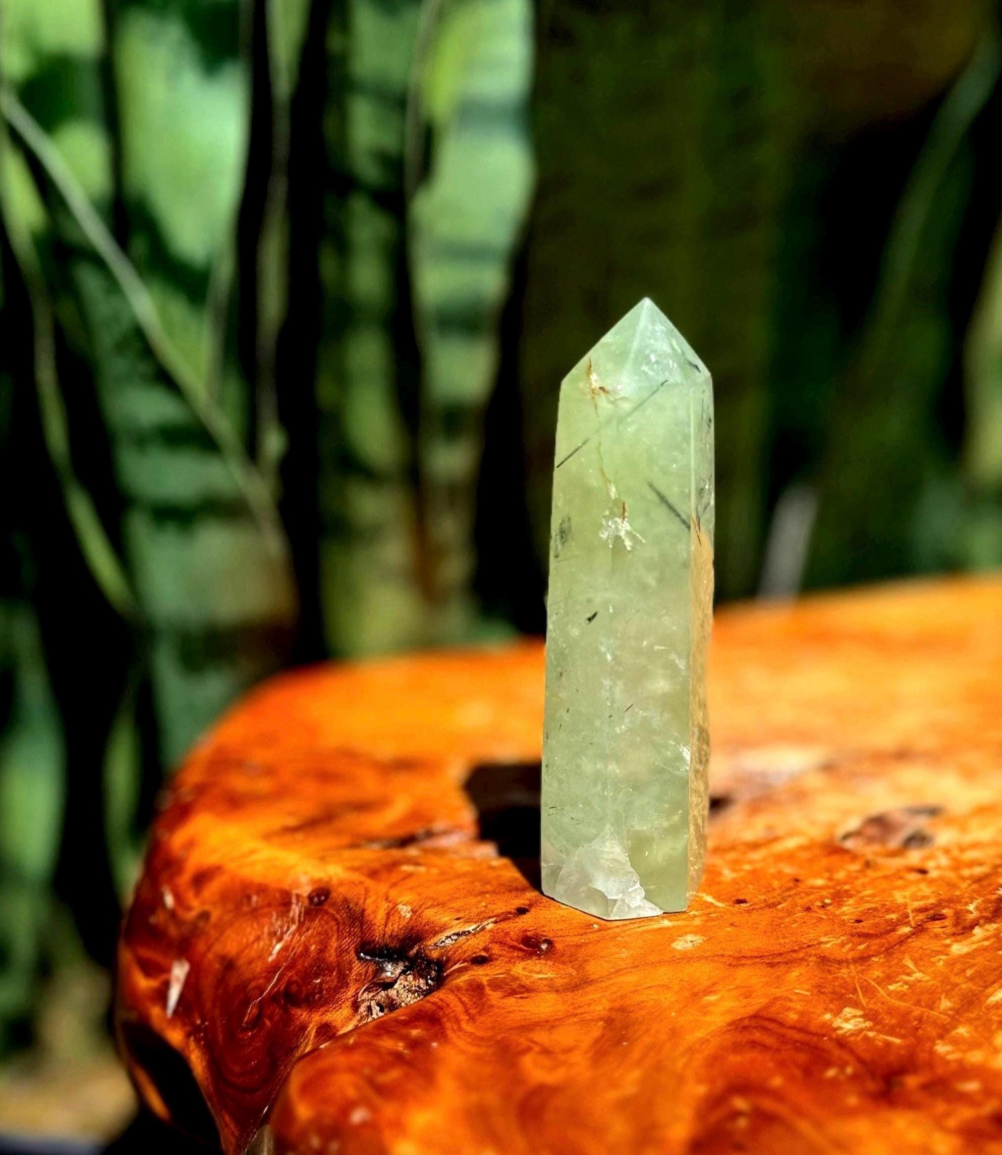 Prehnite W/ Epidote Crystal Tower - “heals The Healer" & Cleanses Energy - Prehnite Crystal - Healing Crystal