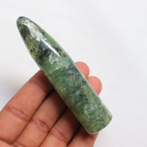 Prehnite With Epidote Wand Stone, Natural Prehnite Wand, Prehnite Stone, Heart Chakra, Meditation Stone, Gift For Her Prehnite Massage Stone Prehnite With Epidote Wand Stone, Natural Prehnite Wand, Prehnite Stone, Heart Chakra, Meditation Stone, Gift For Her Prehnite Massage Stone