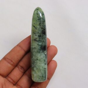 Prehnite With Epidote Wand Stone, Natural Prehnite Wand, Prehnite Stone, Heart Chakra, Meditation Stone, Gift For Her Prehnite Massage Stone Prehnite With Epidote Wand Stone, Natural Prehnite Wand, Prehnite Stone, Heart Chakra, Meditation Stone, Gift For Her Prehnite Massage Stone