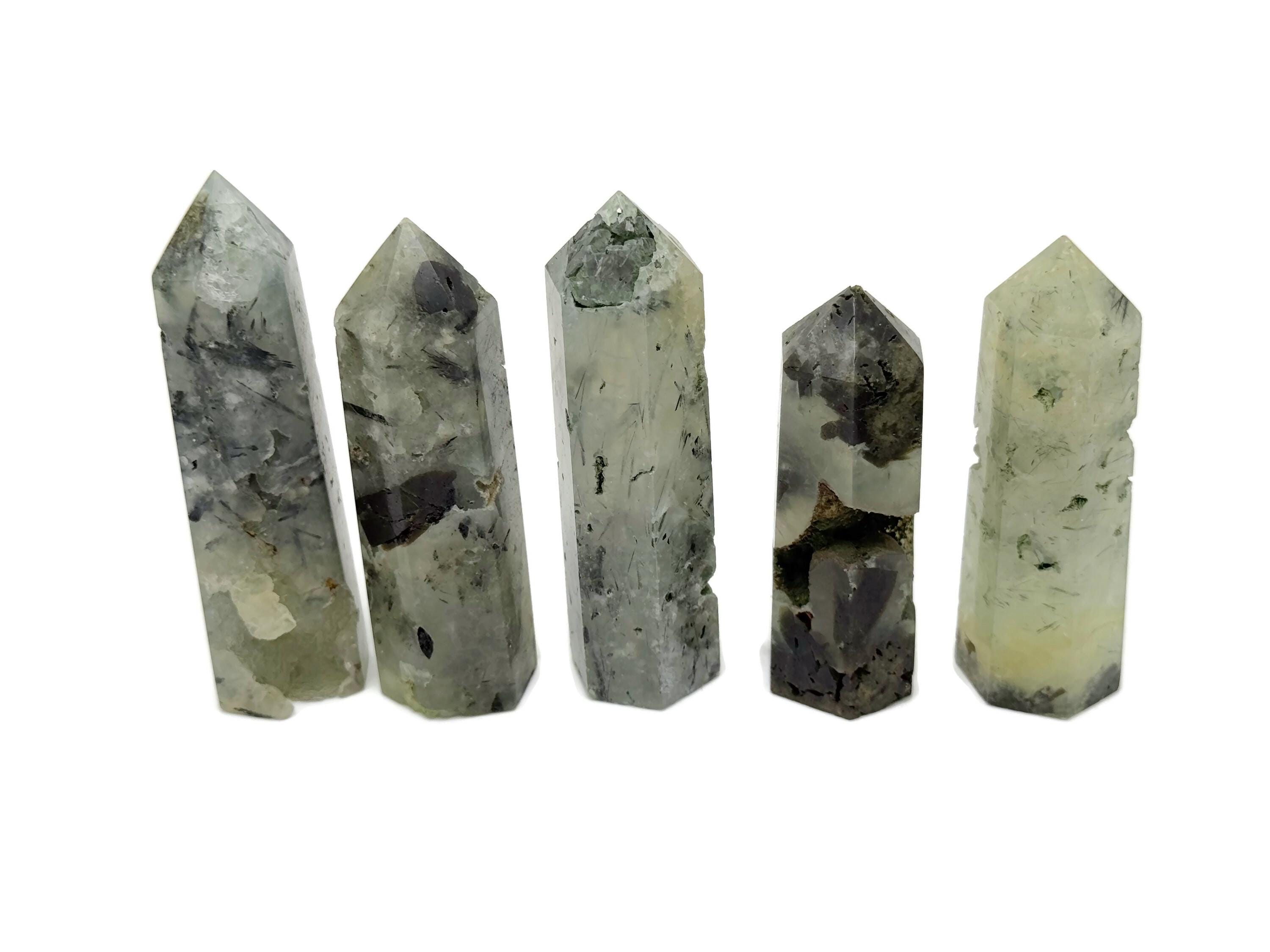 Prehnite Obelisk Tower Stone - Gemstone Tower - Meditation Gemstone - Crystal Gifts - Home Crystal Decor - Tw1123
