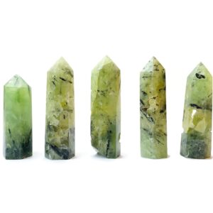 Peruvian Prehnite Crystal Tower: Green Grape Stone Point (80-120 Mm) Peruvian Prehnite Crystal Tower: Green Grape Stone Point (80-120 Mm)