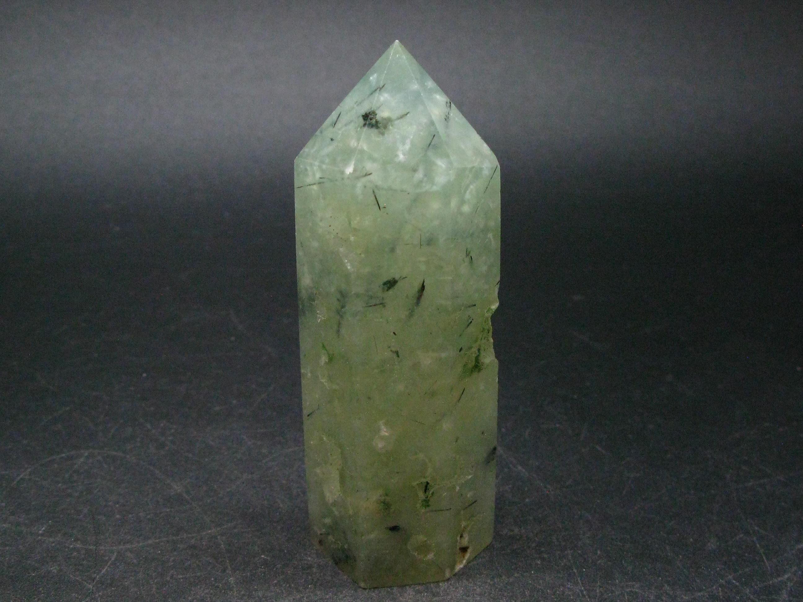 Unusual Green Prehnite Prenite Obelisk From Australia - 2.9" Unusual Green Prehnite Prenite Obelisk From Australia - 2.9"