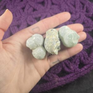3 Raw Prehnite with Epidote Botryoidal Bubble Crystals Balls Stones Crystals Rough specimen mali africa