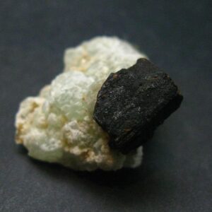 Babingtonite With Prehnite Cluster From China - 1.3"