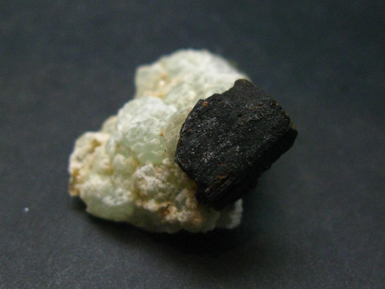 Babingtonite With Prehnite Cluster From China - 1.3"