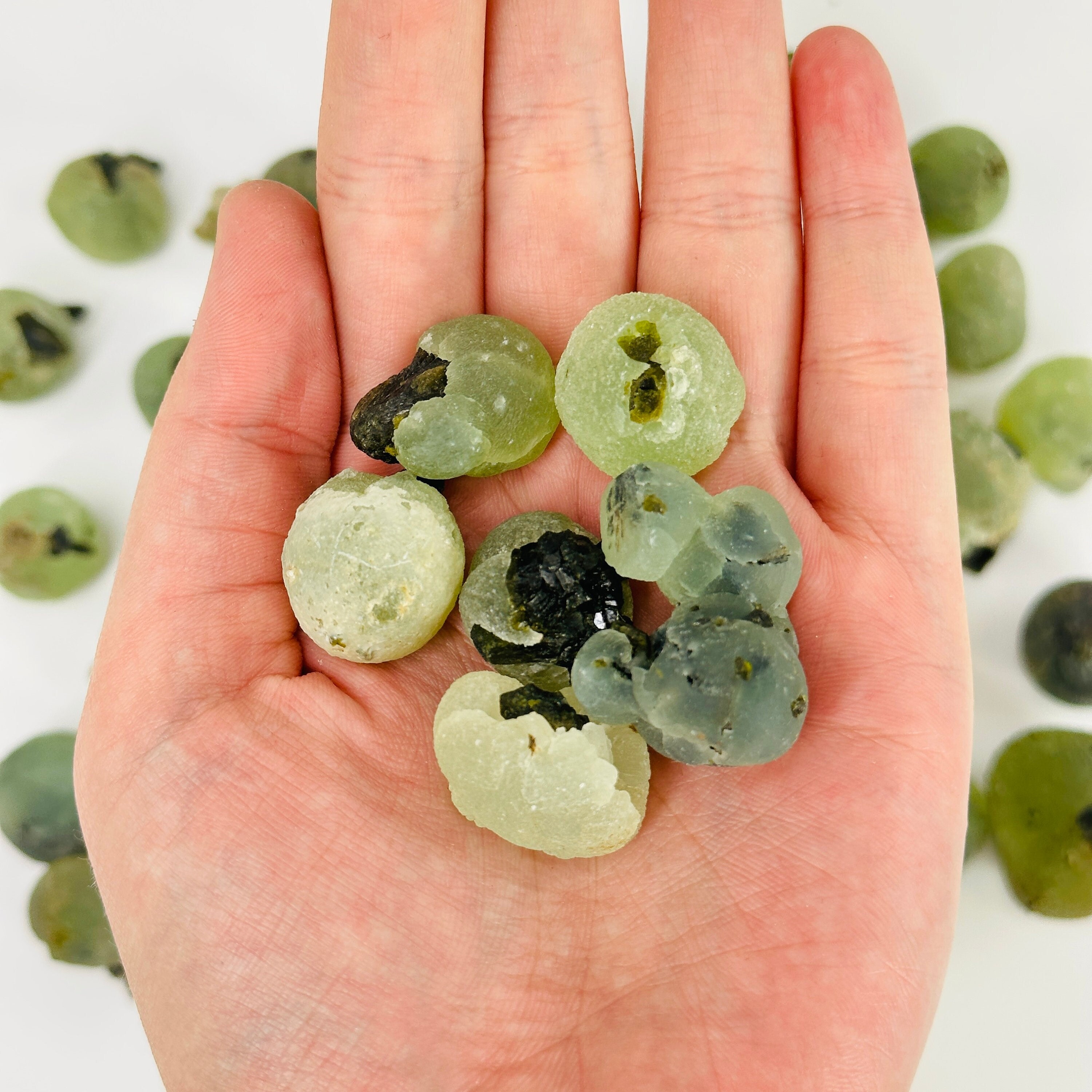 Epidote With Prehnite Cluster
