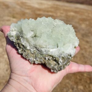 Prehnite - Natural Crystal Cluster Mineral Specimen - 11.9 Oz - 3.8" X 2.1" X 3"