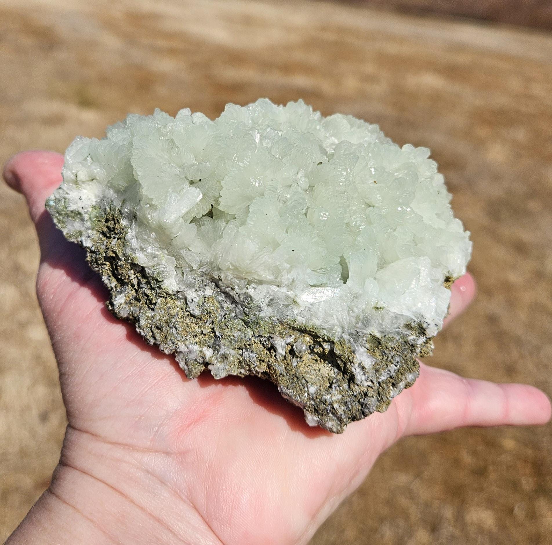 Prehnite - Natural Crystal Cluster Mineral Specimen - 11.9 Oz - 3.8" X 2.1" X 3" Prehnite - Natural Crystal Cluster Mineral Specimen - 11.9 Oz - 3.8" X 2.1" X 3"