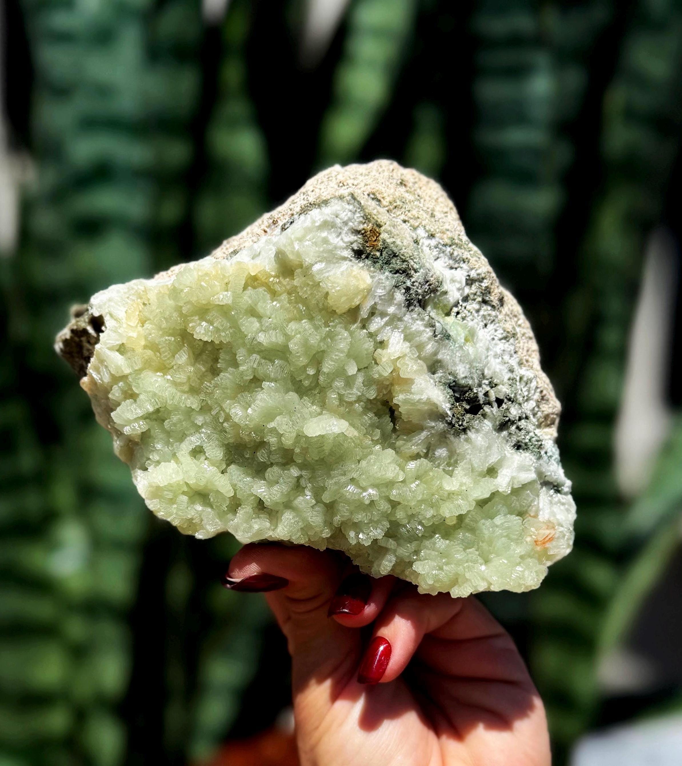 Natural Prehnite Crystal Cluster - “heals The Healer" & Purifies Your Auric Field - Heart Chakra + Root Chakra