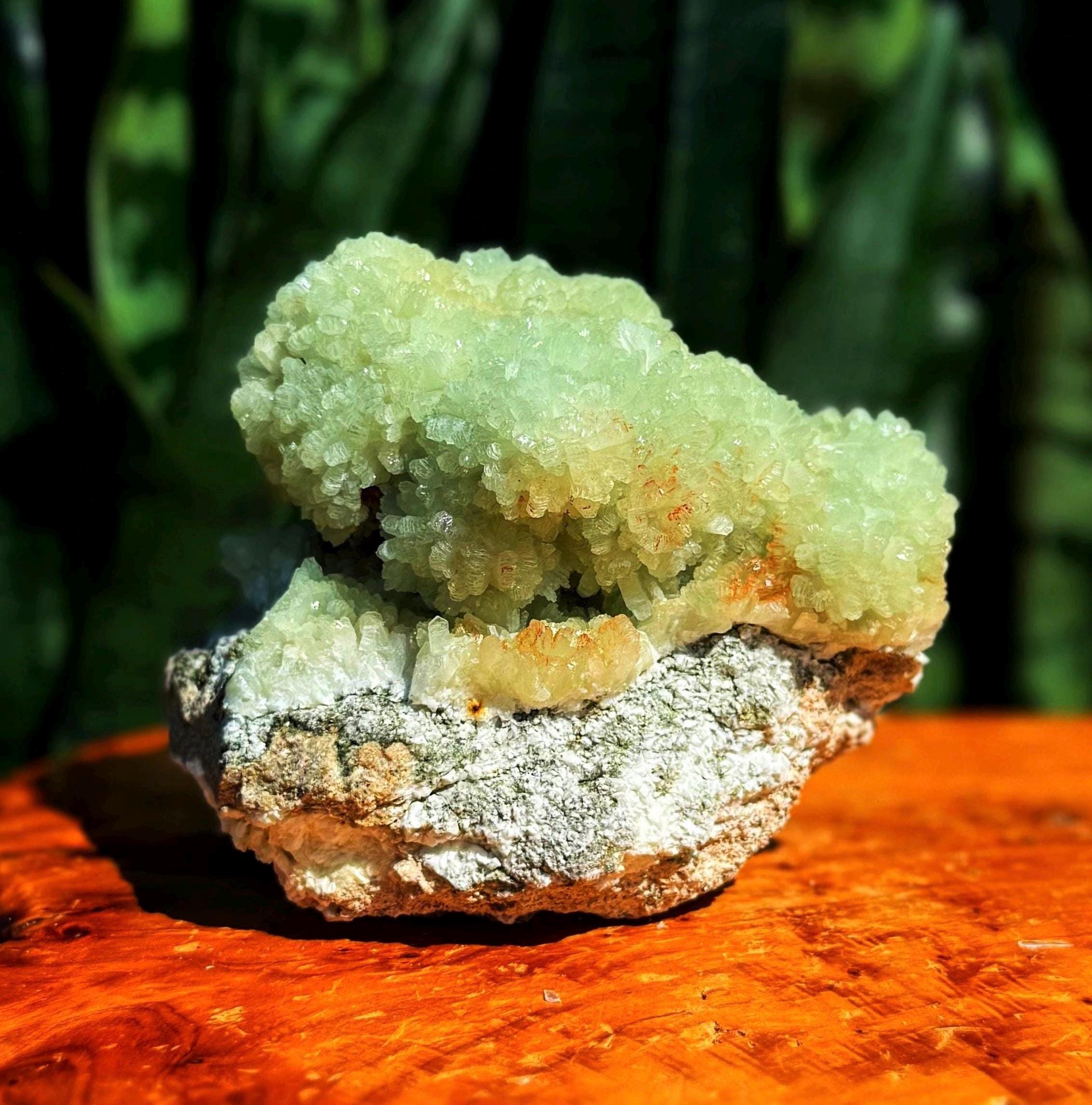 Natural Prehnite Crystal Cluster - “heals The Healer" & Purifies Your Auric Field - Heart Chakra + Root Chakra