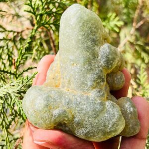 Natural Rough Prehnite Stone Green Raw Prehnite Mineral African Rough Prehnite Stone With Black Epidote 1320 Caret