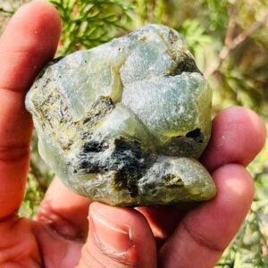 Natural Rough Prehnite Stone Green Raw Prehnite Mineral African Rough Prehnite Stone With Black Epidote 900 Caret