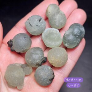 Prehnite Nodule Crystal With Epidote: Natural Specimen From Mali
