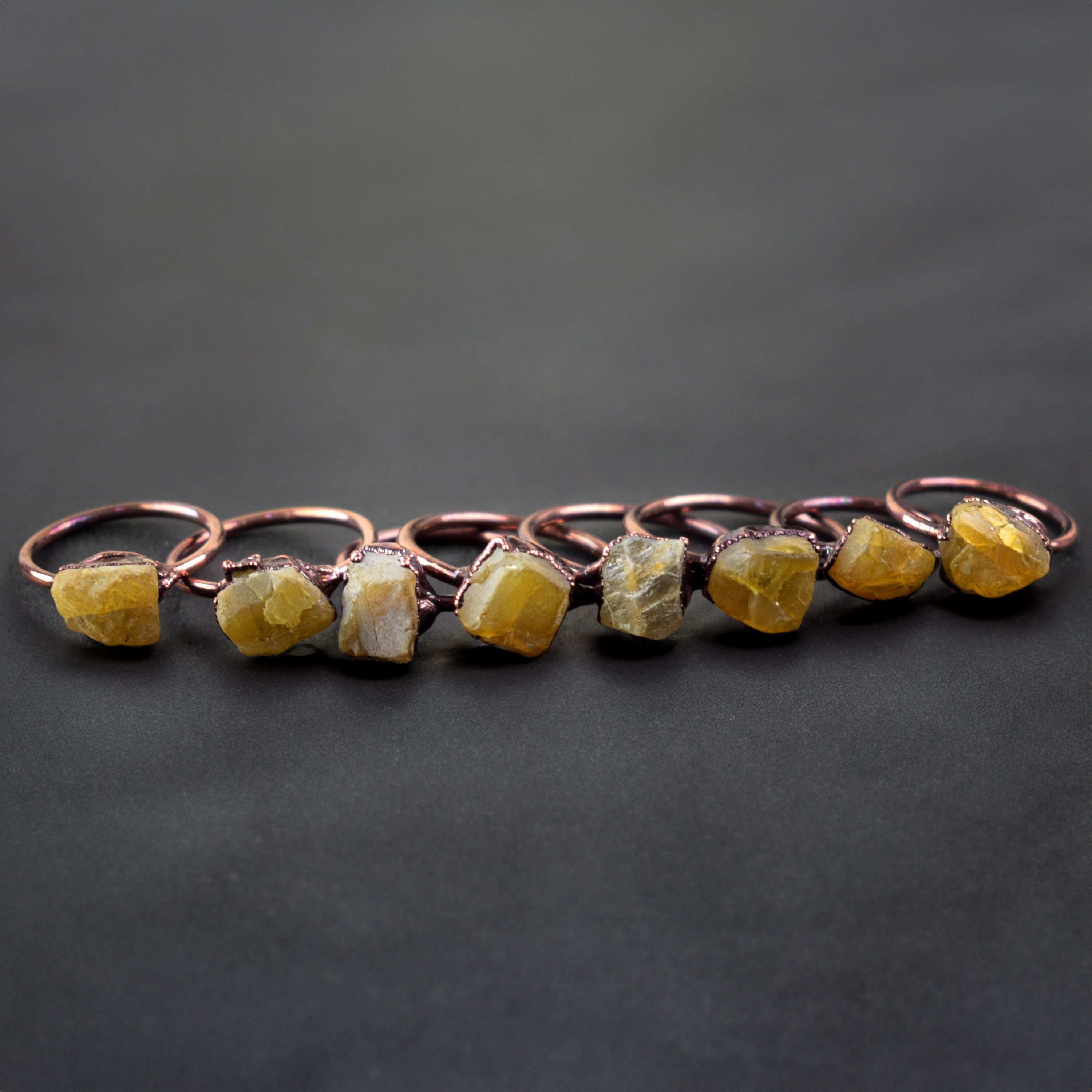 14 Pcs Wholesale Rate Prehnite Gemstone Rings Natural Stone Rings Electroformed Rings Handmade Rings Rings Lot Statement Ring