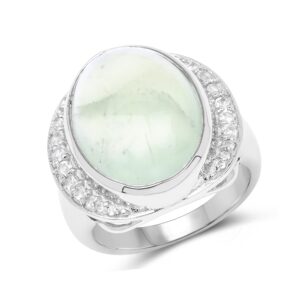 Prehnite Ring, Natural Prehnite Oval Cabachon Sterling Silver Ring For Women, Birthstone Jewelry, Healing Gemstone, Birthday Gift Prehnite Ring, Natural Prehnite Oval Cabachon Sterling Silver Ring For Women, Birthstone Jewelry, Healing Gemstone, Birthday Gift