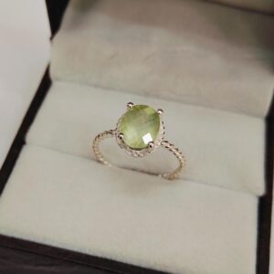 Natural Prehnite Ring, Oval Cut Prehnite Ring, 925 Sterling Silver Ring, Checkerboard Cut Prehnite Ring, Prehnite Silver Ring For Gift Natural Prehnite Ring, Oval Cut Prehnite Ring, 925 Sterling Silver Ring, Checkerboard Cut Prehnite Ring, Prehnite Silver Ring For Gift