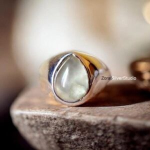 Prehnite Signet Ring, Natural Prehnite Jewelry, Men’s & Women’s Statement Ring, Sterling Silver Gemstone Ring, Personalized Gift for Him Prehnite Signet Ring, Natural Prehnite Jewelry, Men’s & Women’s Statement Ring, Sterling Silver Gemstone Ring, Personalized Gift for Him