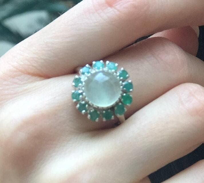 Victorian Ring, Prehnite Ring, Flower Ring, May Birthstone, Green Ring, Birthstone Ring, Round Ring, Green Vintage Ring, Solid Silver Ring Victorian Ring, Prehnite Ring, Flower Ring, May Birthstone, Green Ring, Birthstone Ring, Round Ring, Green Vintage Ring, Solid Silver Ring