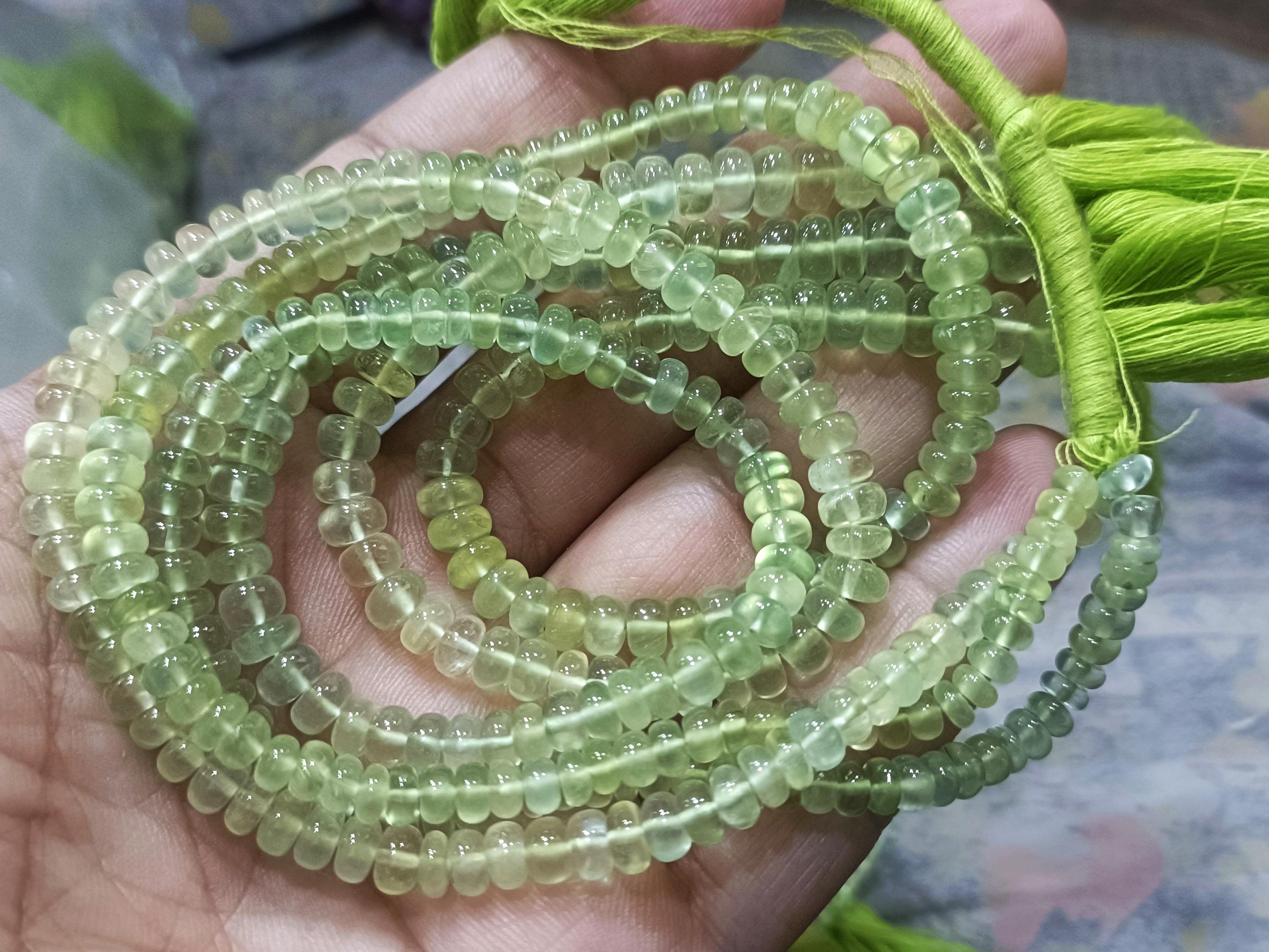 14 Inches Strand,natural Prehnite Smooth Rondelle,size 5-7mm 14 Inches Strand,natural Prehnite Smooth Rondelle,size 5-7mm