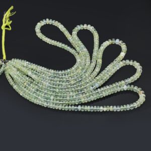 Aaa+ Prehnite Gemstone 5mm-7mm Smooth Rondelle Beads | 16" Strand | Natural Green Prehnite Semi Precious Gemstone Beads For Jewelry Making Aaa+ Prehnite Gemstone 5mm-7mm Smooth Rondelle Beads | 16" Strand | Natural Green Prehnite Semi Precious Gemstone Beads For Jewelry Making