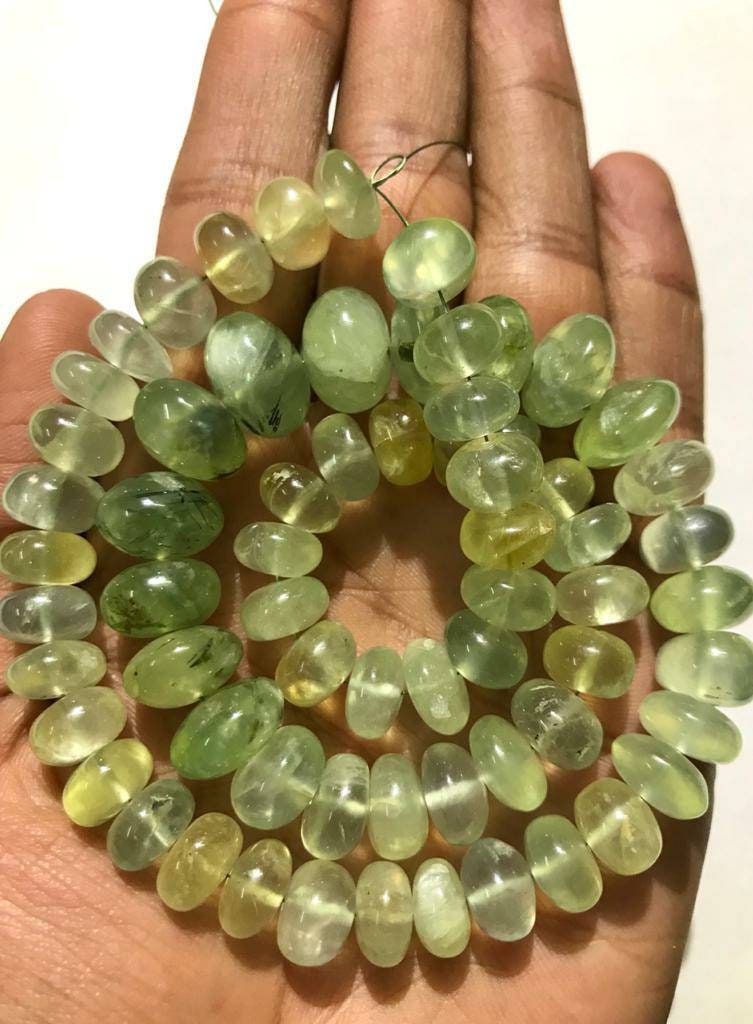 Aaa+ Natural Prehnite  Gemstone Beads••smooth Rondelle Shape 10-13 Mm Width Prehnite Stone 18 Inch Strand••prehnite Stone Rondelle Beads••