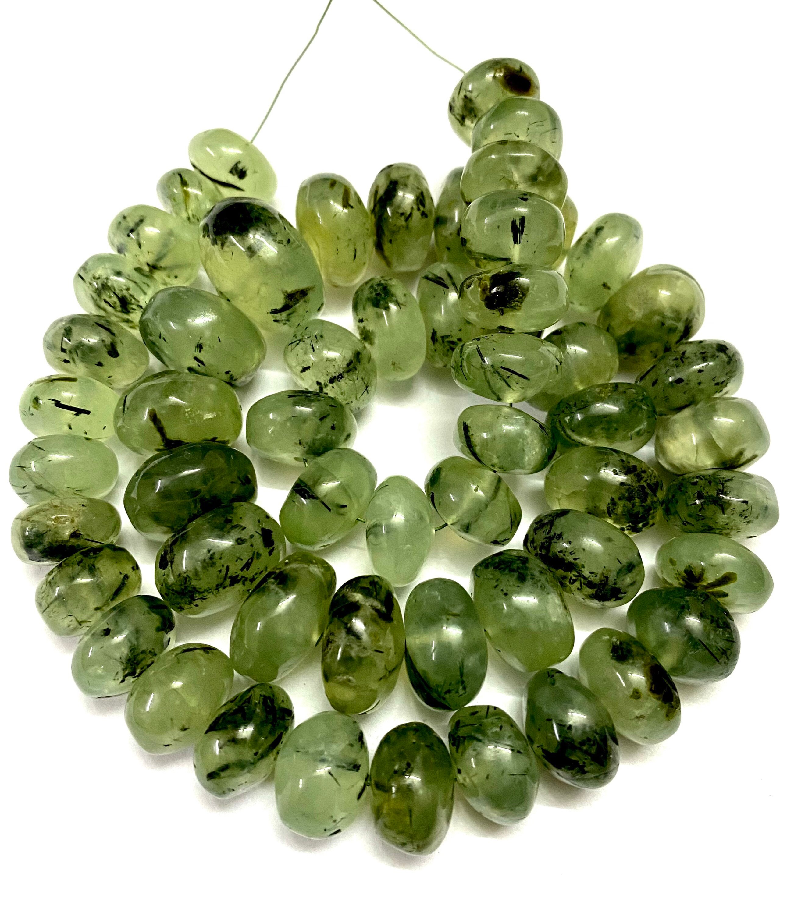 Aaa+ Natural Prehnite Smooth Rondelle Beads Prehnite Smooth Rondelle Shape Beads Earth Mined Green Prehnite Gemstone Beads Semiprecious Bead