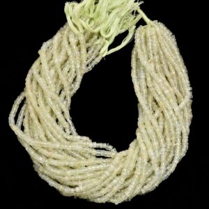 Prehnite Heishi Beads | Gemstone 4mm Tyre Rondelle 13" Strand | Natural Prehnite Semi Precious Gemstone Coin / Disc Beads | Wholesale Price Prehnite Heishi Beads | Gemstone 4mm Tyre Rondelle 13" Strand | Natural Prehnite Semi Precious Gemstone Coin / Disc Beads | Wholesale Price