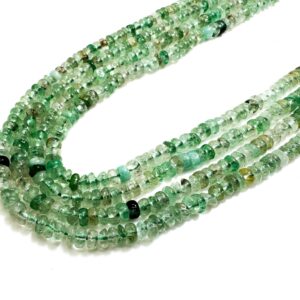 Natural Green Prehnite Rondelle Beads: Polished Gemstone, 2mm X 4mm Spacer Gemstone - Rd39 Natural Green Prehnite Rondelle Beads: Polished Gemstone, 2mm X 4mm Spacer Gemstone - Rd39