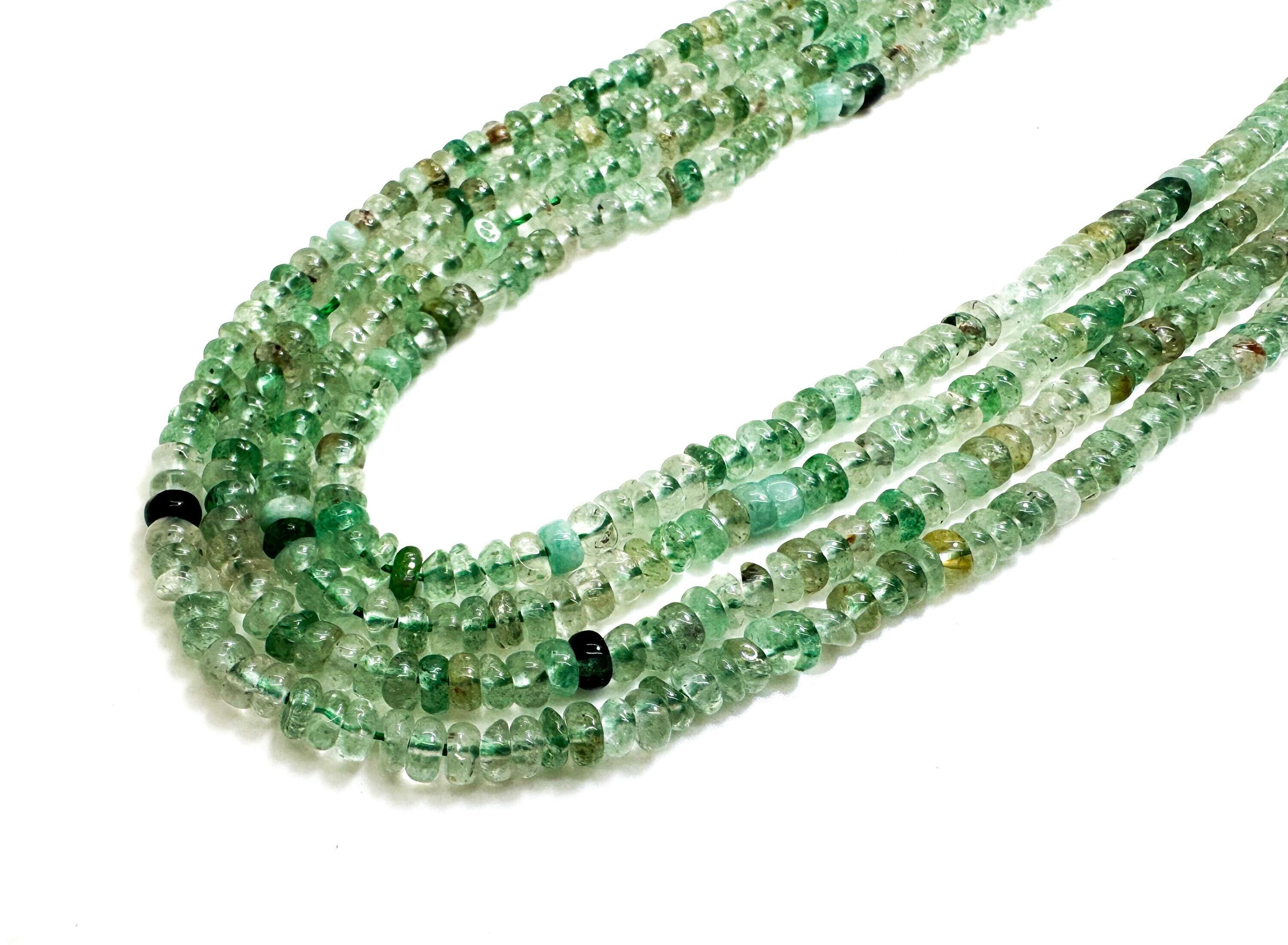 Natural Green Prehnite Rondelle Beads: Polished Gemstone, 2mm X 4mm Spacer Gemstone - Rd39