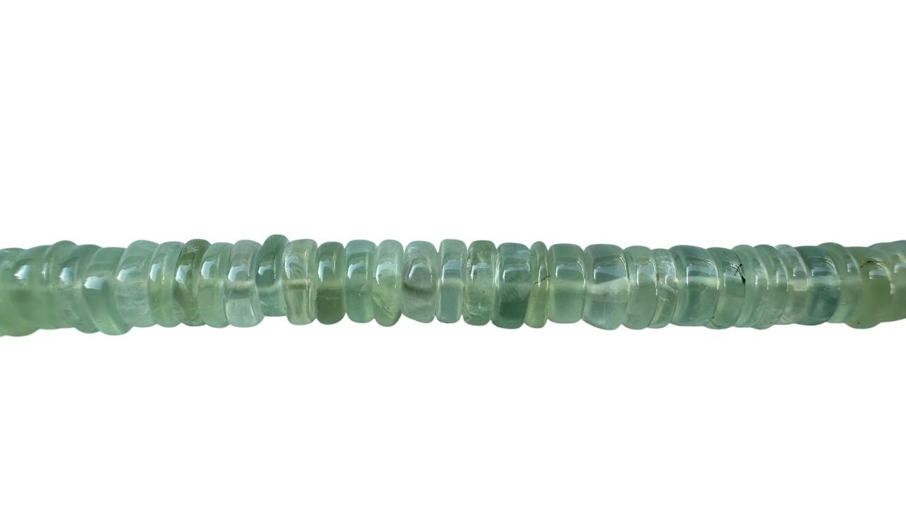 Prehnite Smooth 6mm Heishi/ Rondelle Beads , 8inch Strand Each