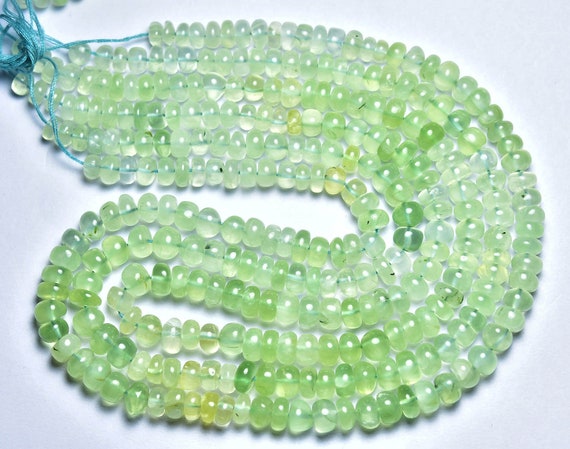 Superb Prehnite Rondelle Beads - 14 Inches - Natural Prehnite Smooth Rondelle - Size Is  5.5 - 6.5 Mm #2673
