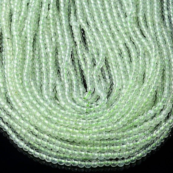 3mm Natural Prehnite Gemstone Grade Aa Round Beads 15 Inch Full Strand Bulk Lot 1,2,6,12 And 50 (80016354-p59)