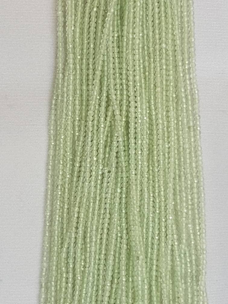 5 Strands Of Prehnite Round Facetted 2.5mm 12.5" Each 5 Strands Of Prehnite Round Facetted 2.5mm 12.5" Each