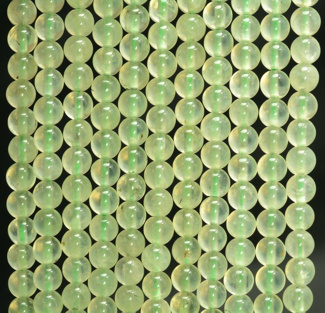 6mm Prehnite Gemstone Green Grade Aaa Round Loose Beads 15.5 Inch Full Strand (80007376-a258)