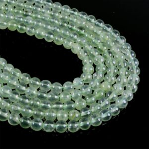6mm Green prehnite round ball loose gemstone beads 16"