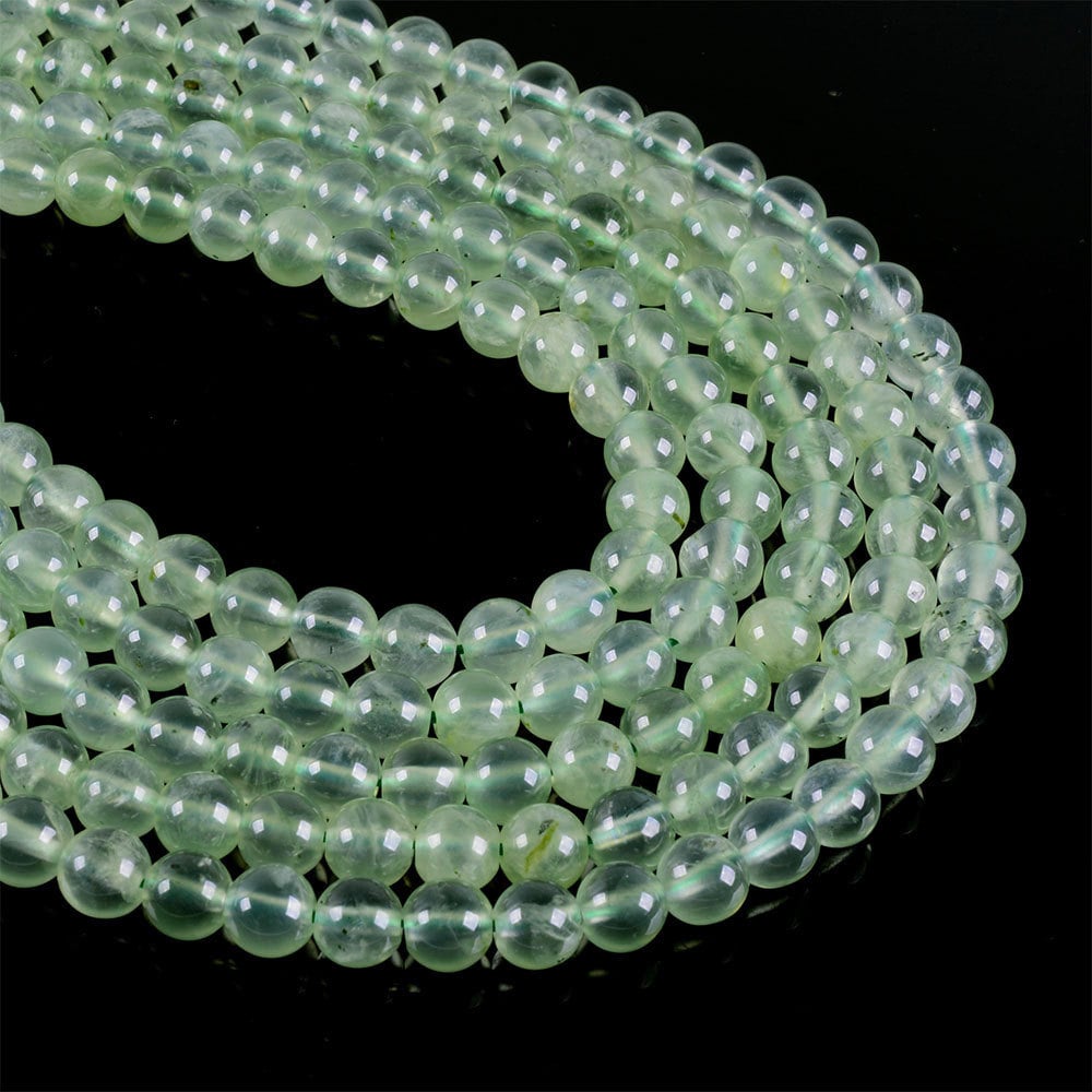 6mm Green Prehnite Round Ball Loose Gemstone Beads 16" 6mm Green Prehnite Round Ball Loose Gemstone Beads 16"