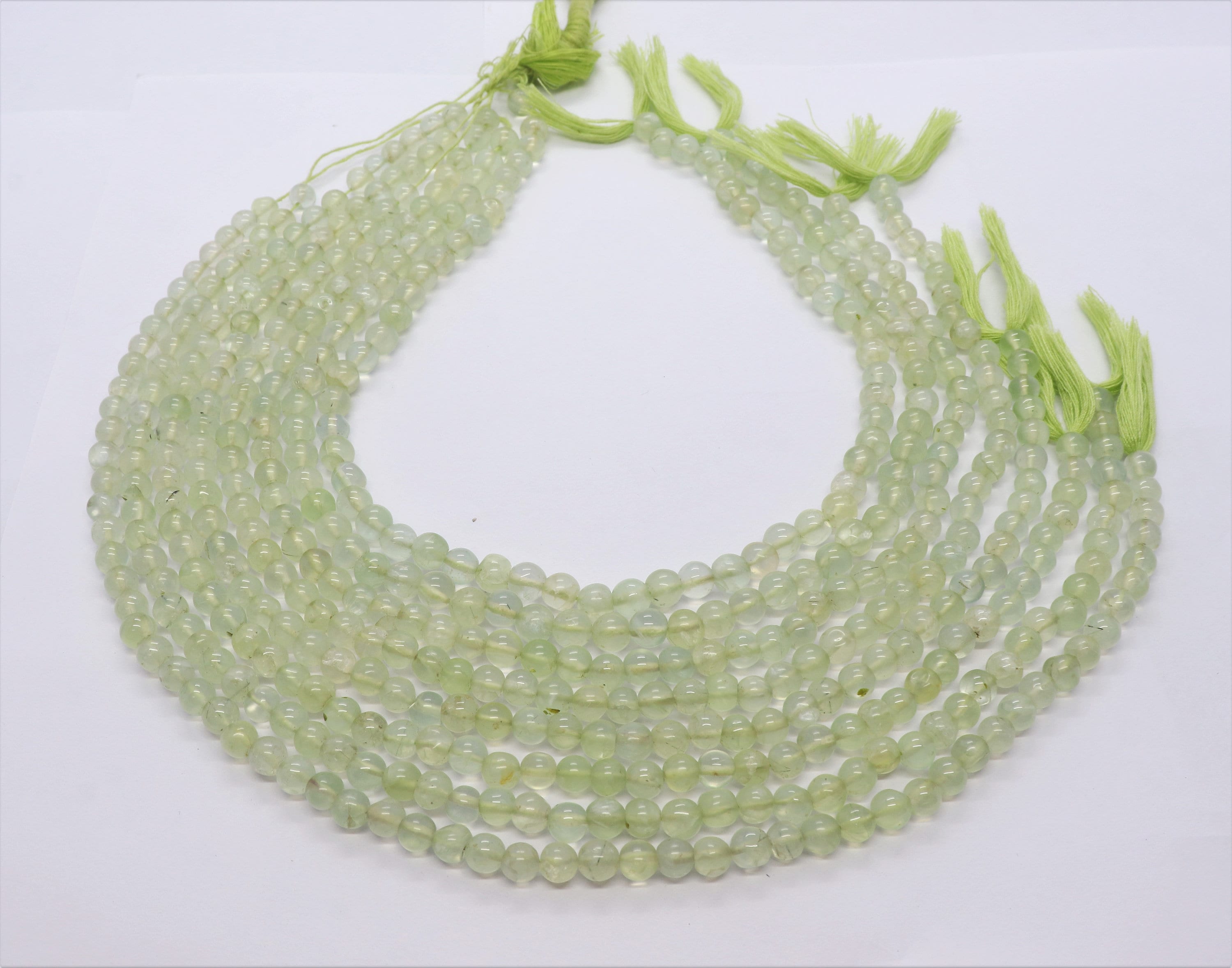 Aaa Natural Prehnite Plain Round Balls Beads, 6-6.5 Mm Prehnite Gemstone Beads, 13 Inch Plain Prehnite Round Shape Beads Jewelry Making