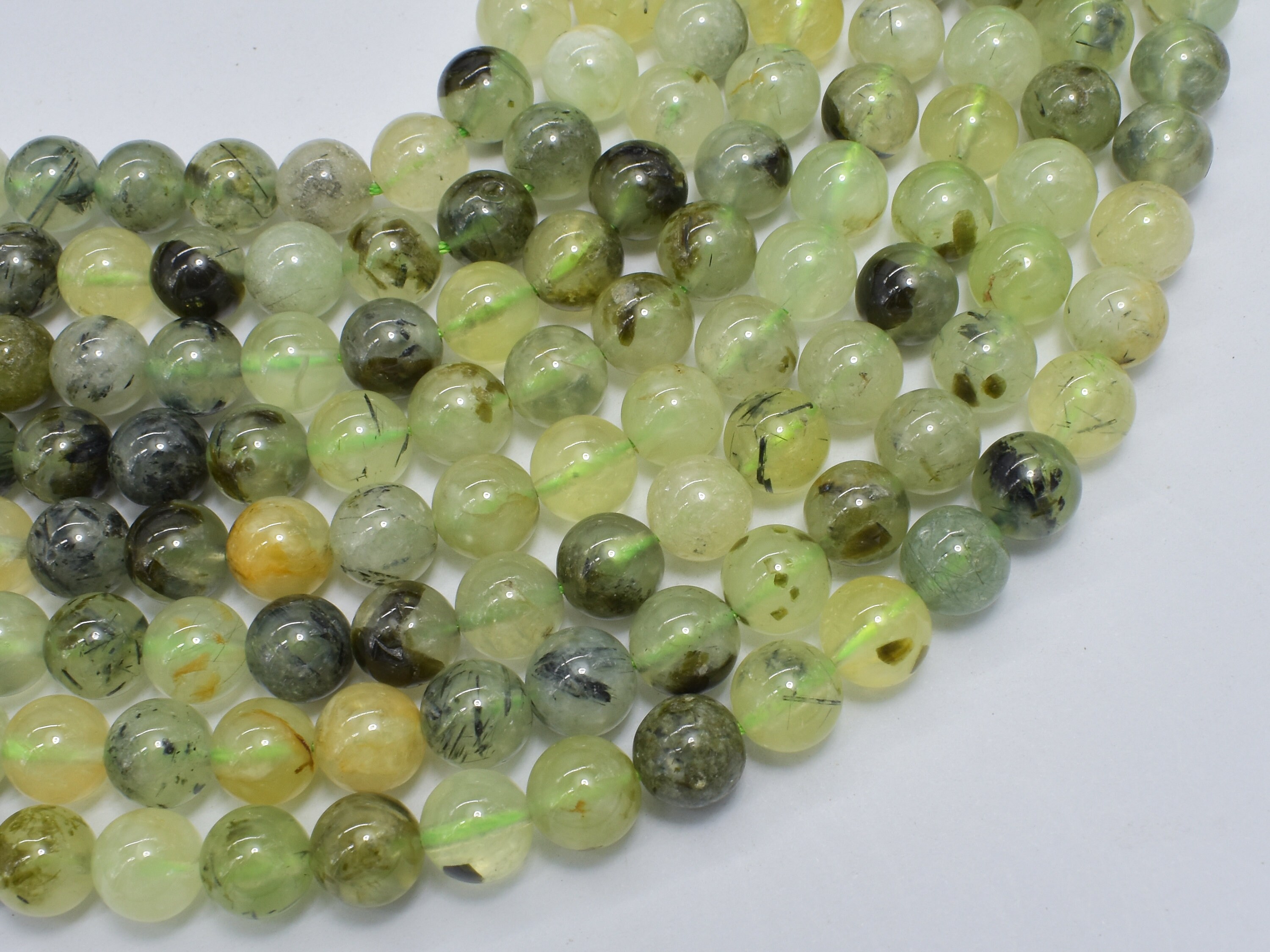 Prehnite Beads, 8mm, Round Beads, 15.5 Inch, Full Strand, Approx. 48 Beads, Hole 1mm (265054008)