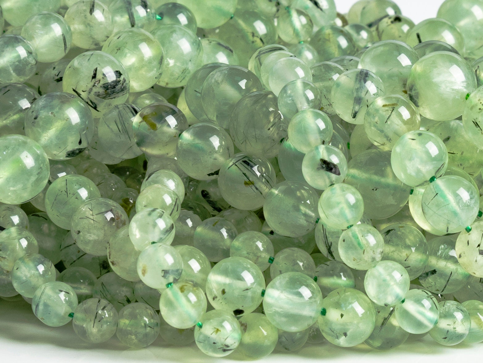 Genuine Natural Green Epidote In Prehnite Loose Beads Round Shape 6mm 8mm 10mm Genuine Natural Green Epidote In Prehnite Loose Beads Round Shape 6mm 8mm 10mm
