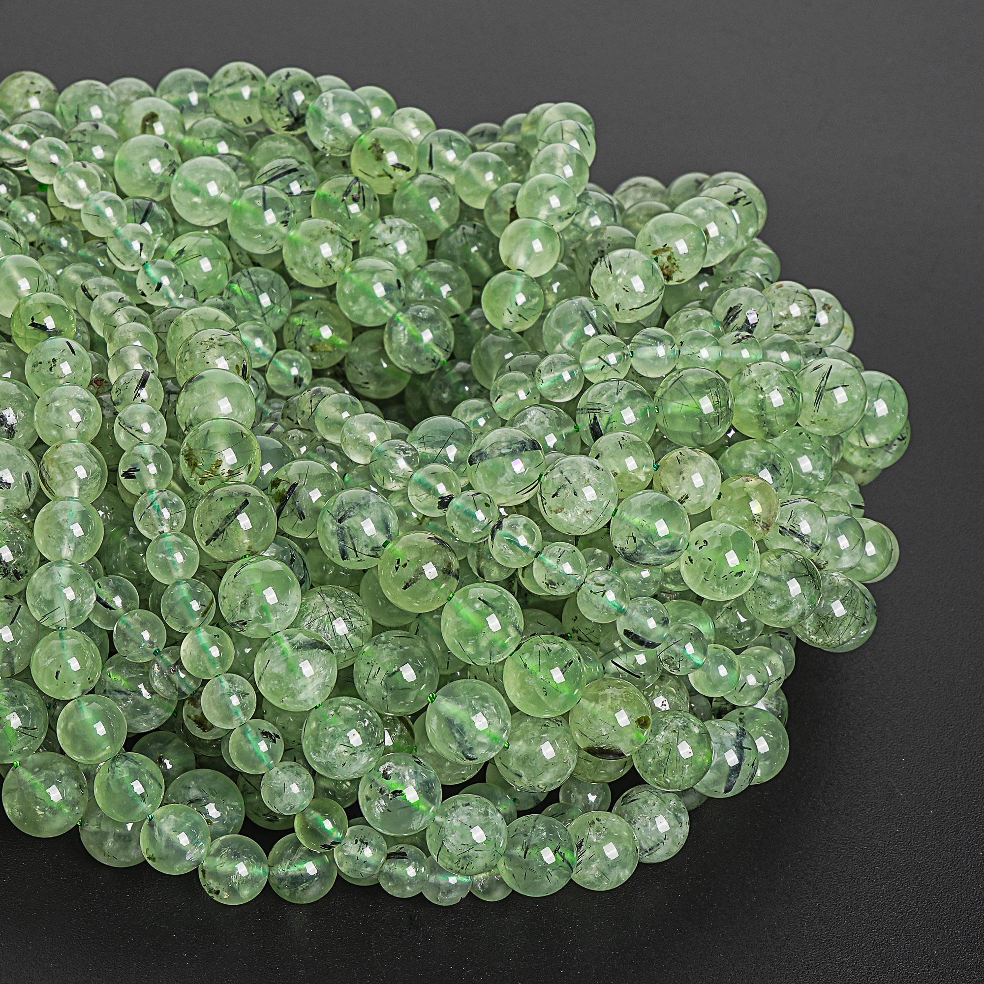 Genuine Natural Green Epidote In Prehnite Gemstone Beads 6mm 8mm 10mm Round Aaa Quality Loose Beads