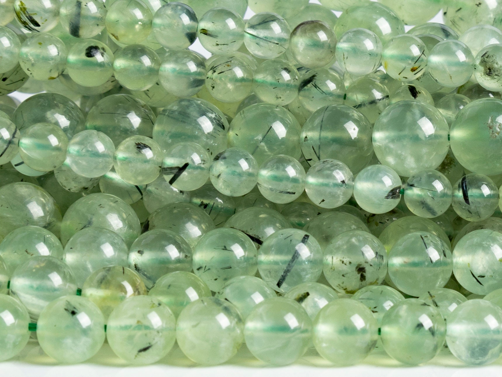 Genuine Natural Green Epidote In Prehnite Gemstone Grade Aaa Round 6mm 8mm 10mm Loose Beads