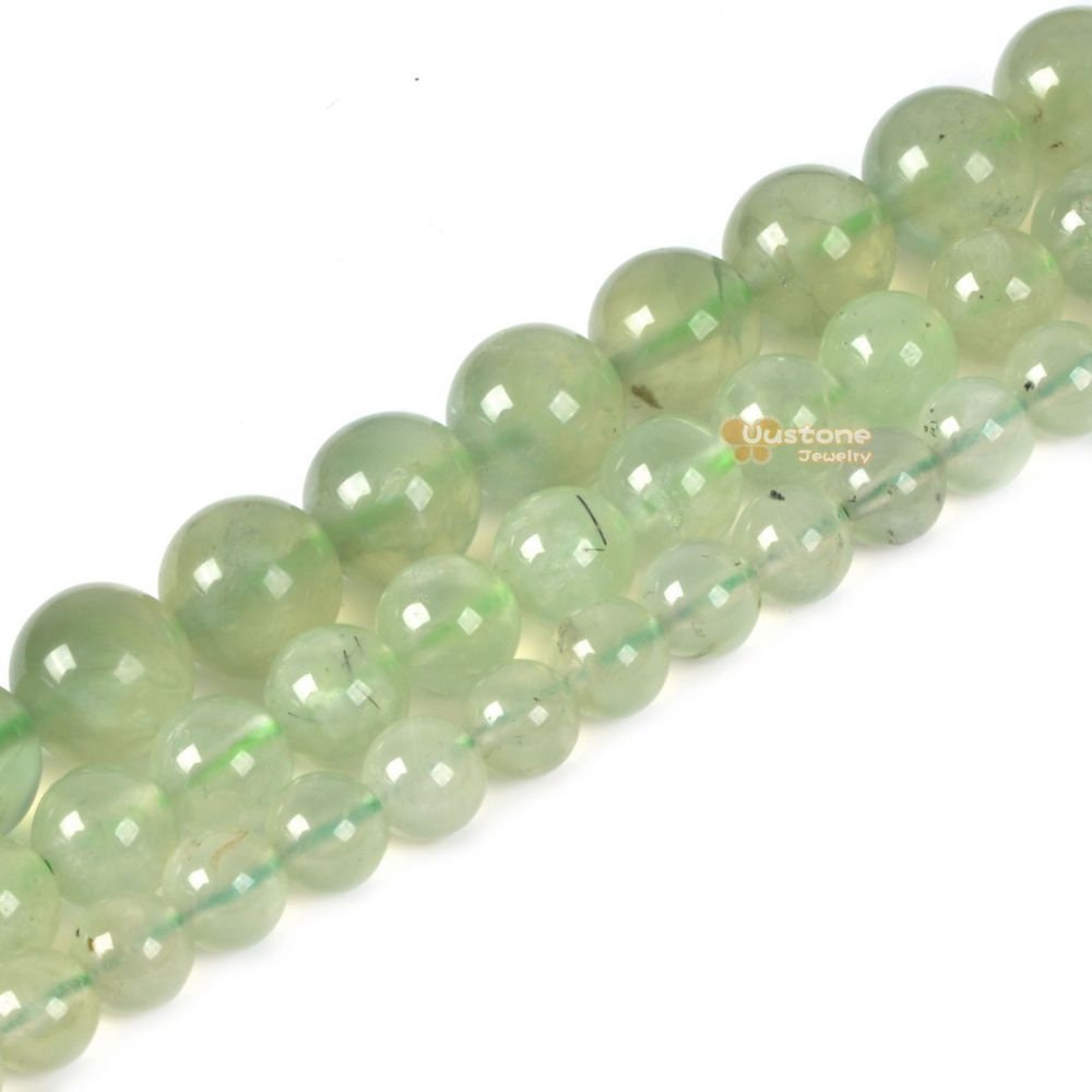 Green Prehnite Round Ball Loose Beads Diy Jewelry Making Beads Strand 6mm 8mm 10mm