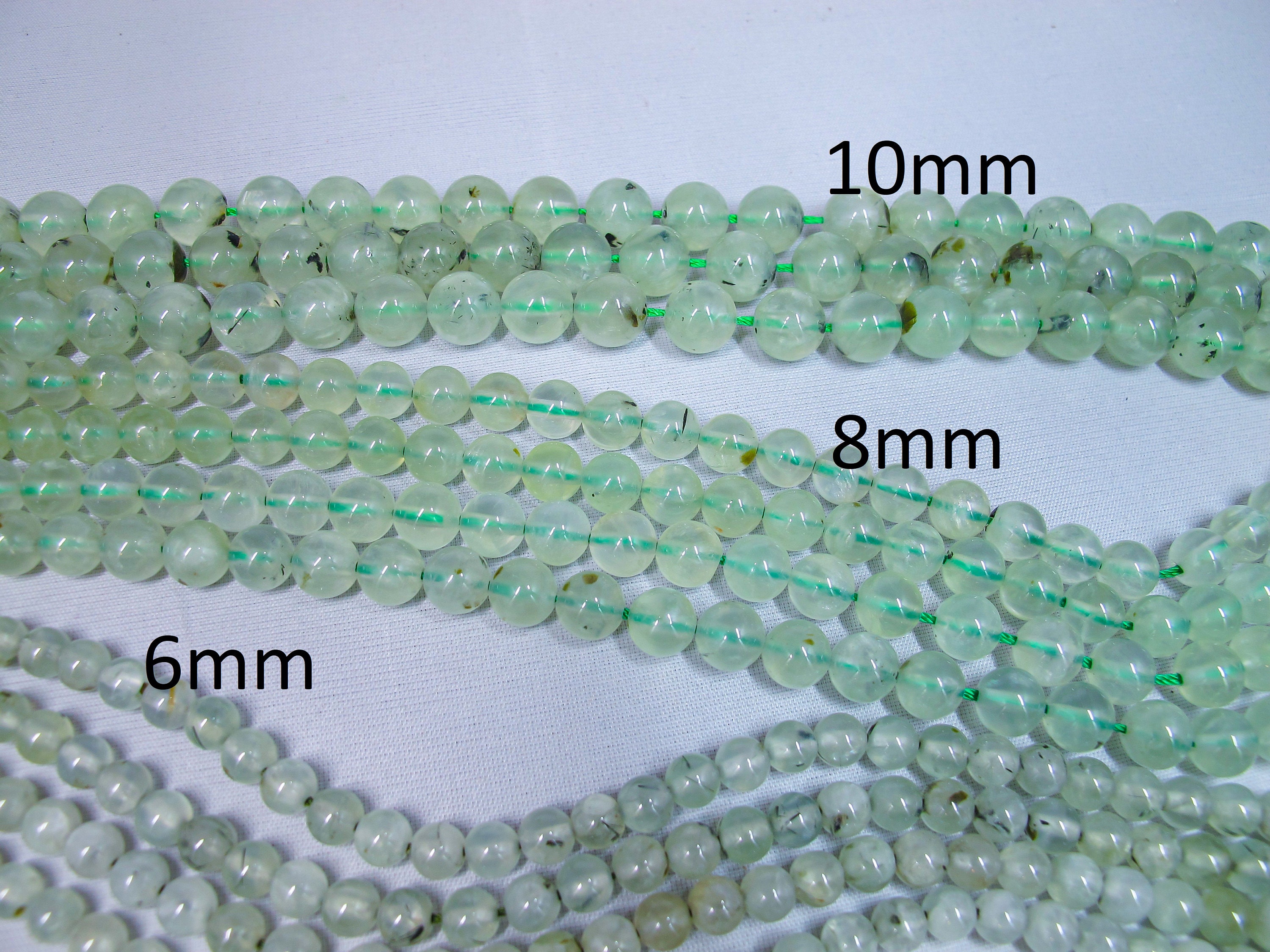 Natural Prehnite Round Beads. Green Gemstone Beads 6mm/8mm/10mm. Healing Stone Beads 15.5''