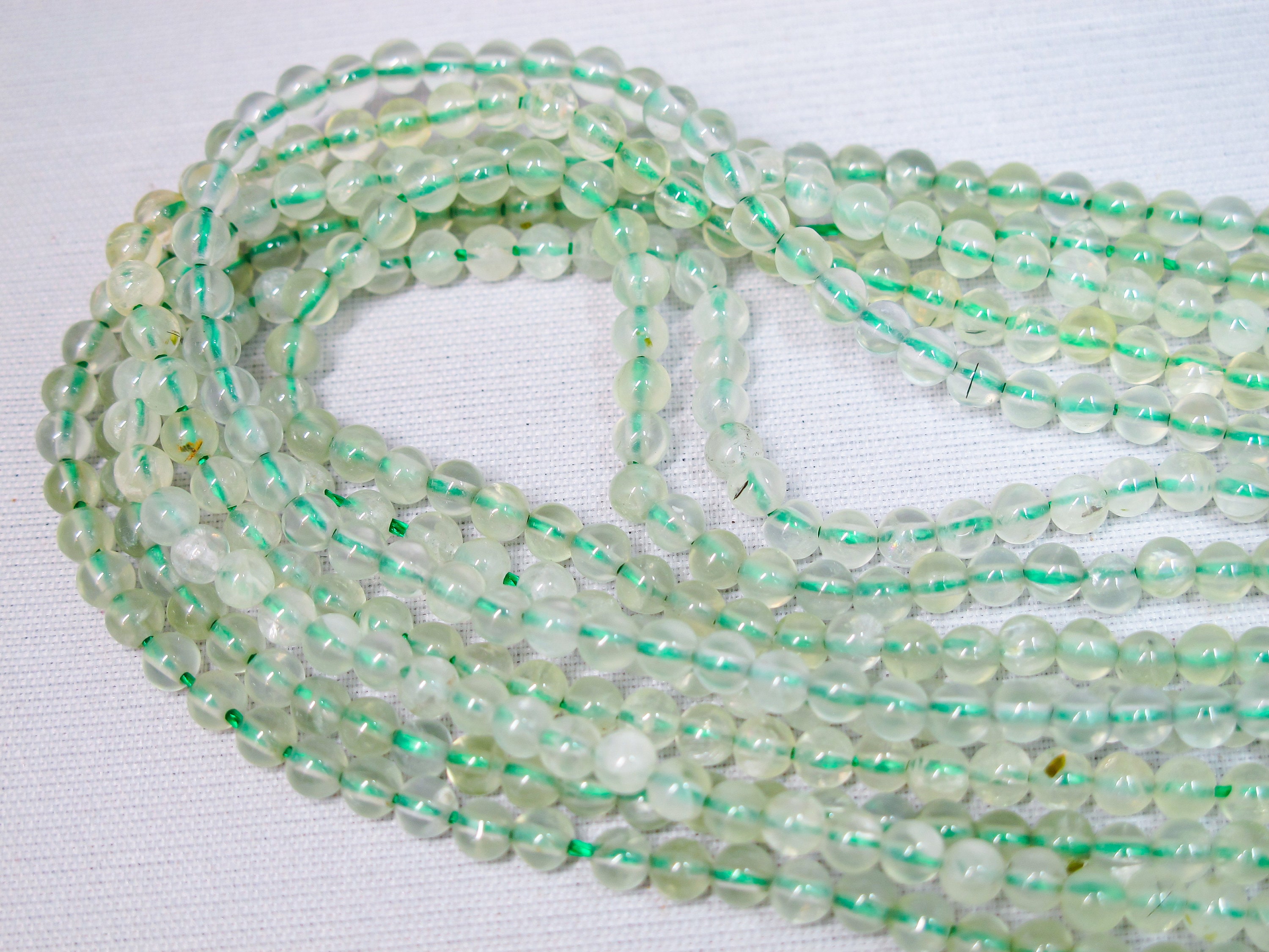 Natural Prehnite Round Beads. Light Green Gemstone Beads 3mm. Healing Stone Beads 16''