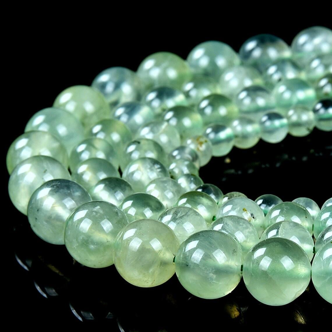 Natural Prehnite Gemstone Grade Aaa Round 4mm 5mm 6mm 7mm 8mm 9mm 10mm Loose Beads (d379)