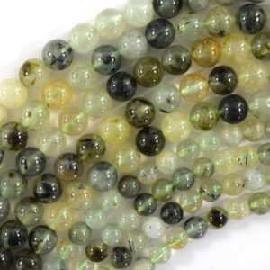 Natural Green Prehnite Round Beads Gemstone 15.5" Strand 6mm 8mm S2 Natural Green Prehnite Round Beads Gemstone 15.5" Strand 6mm 8mm S2