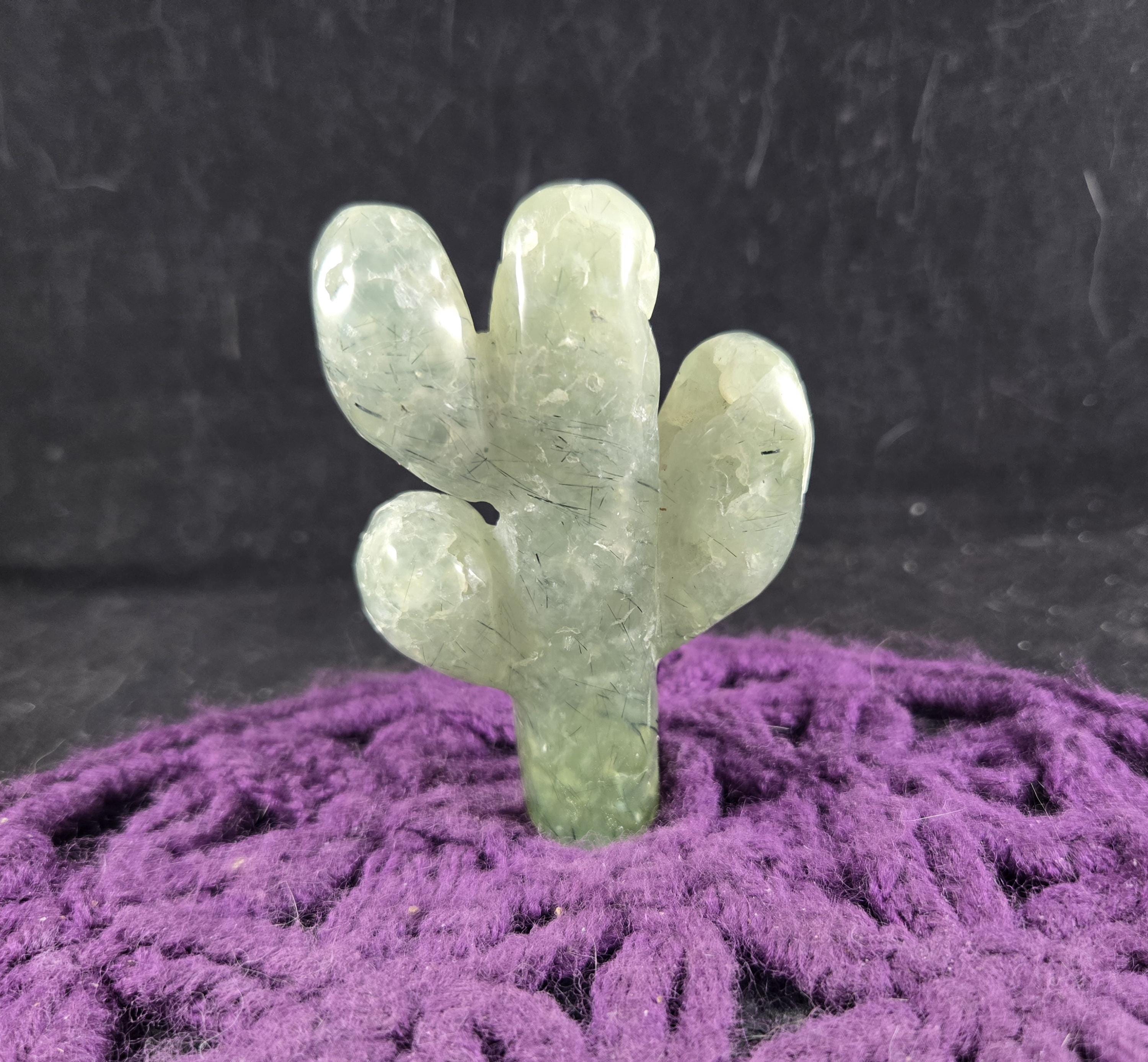 Prehnite Epidote Cactus Carved Crystal Saguaro Cacti High Quality Polished Desert Lover Carving Green Prehnite Epidote Cactus Carved Crystal Saguaro Cacti High Quality Polished Desert Lover Carving Green